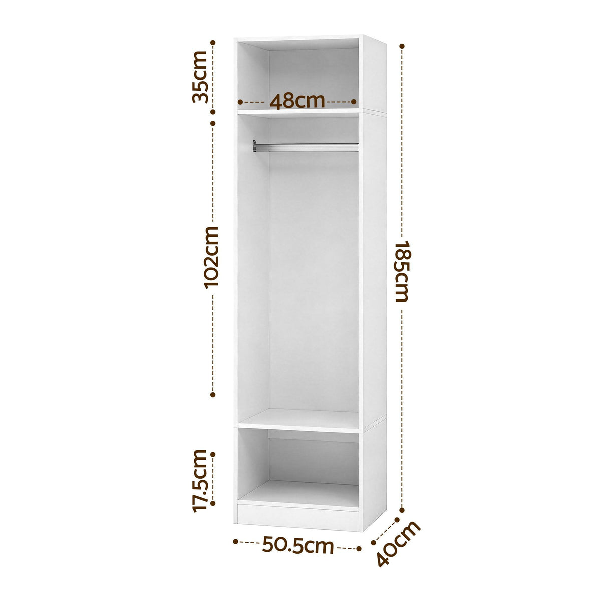Artiss Wardrobe Clothes Closet Storage Organizer Shelf White