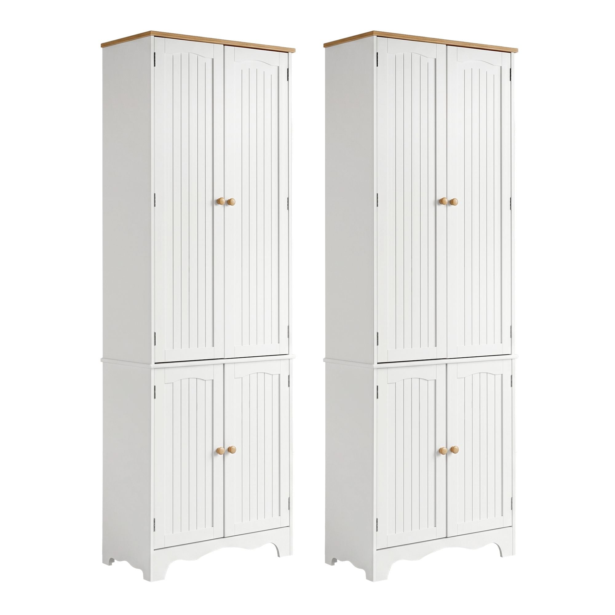 Artiss 2x Buffet Sideboard Pantry Cabinet Cupboard 6-Tiers Storage Shelves BERNE