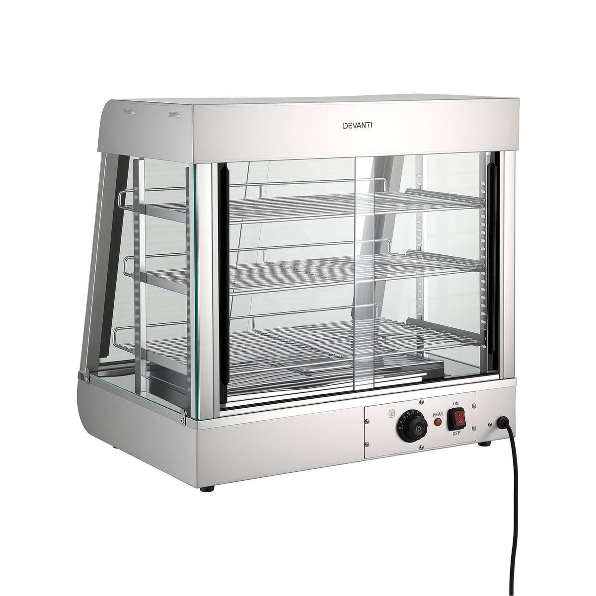 Devanti Commercial Food Warmer 1500W 3 Shelf Stainless Steel Thermostat