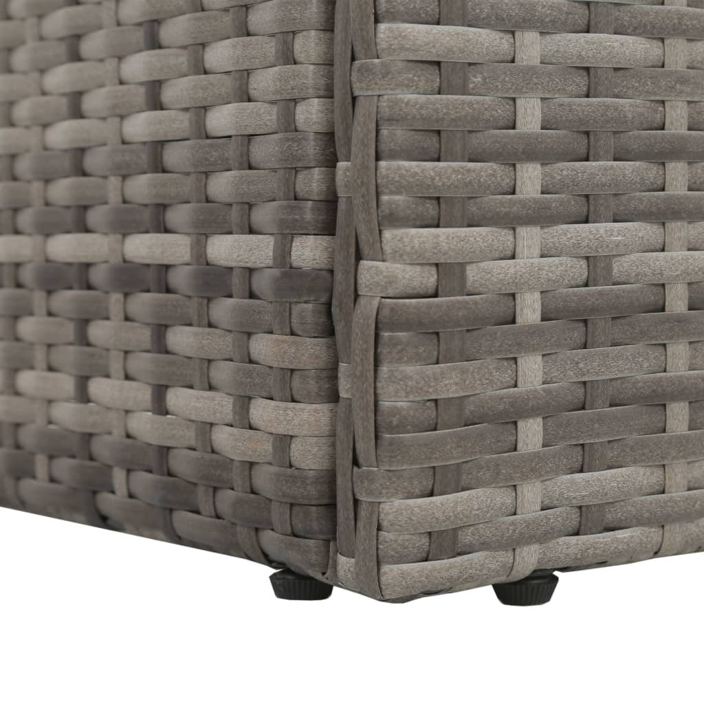 Garden Bed Poly Rattan Sun Lounger Adjustable Outdoor Patio Daybed Grey