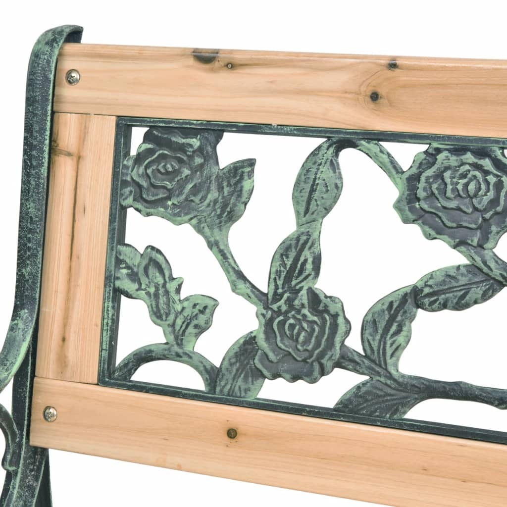 Garden Bench 122cm Wood Wrought Iron Frame Decorative Outdoor Patio Brown