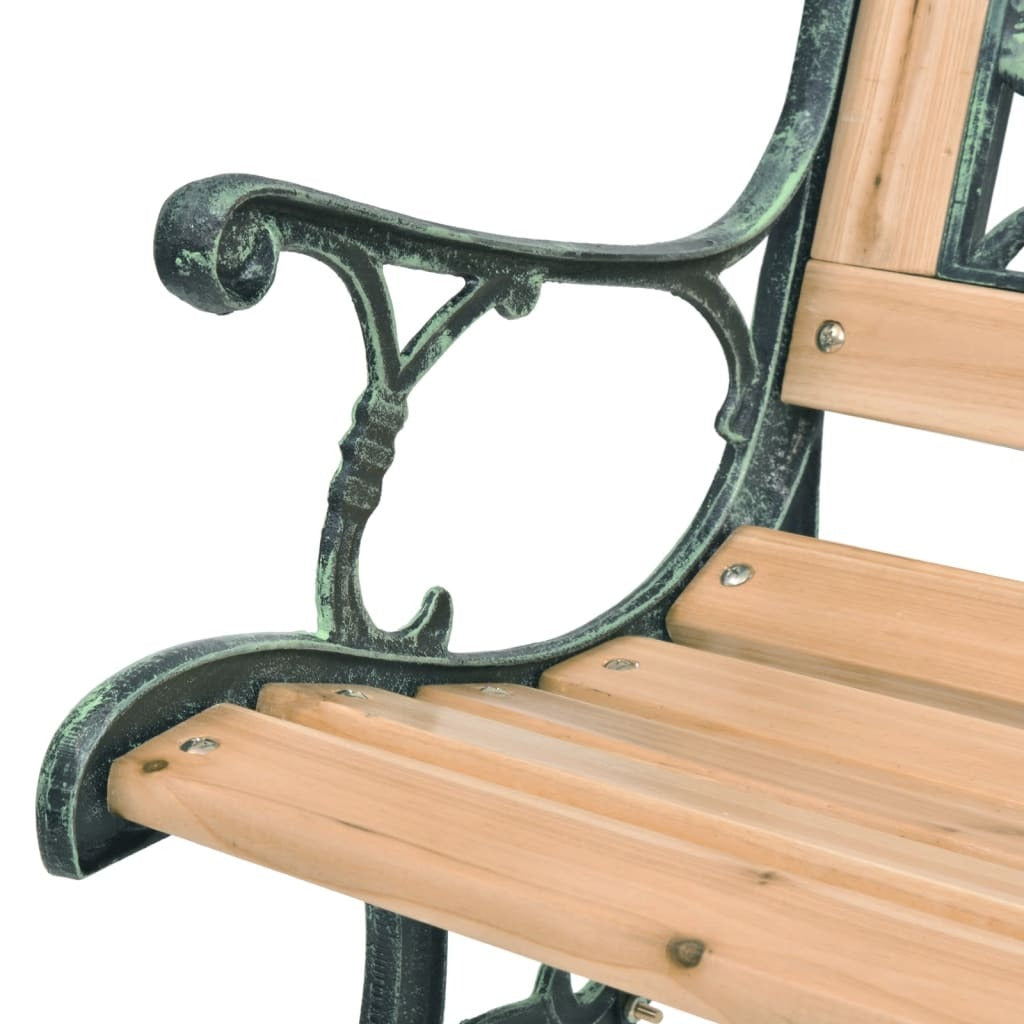 Garden Bench 122cm Wood Wrought Iron Frame Decorative Outdoor Patio Brown