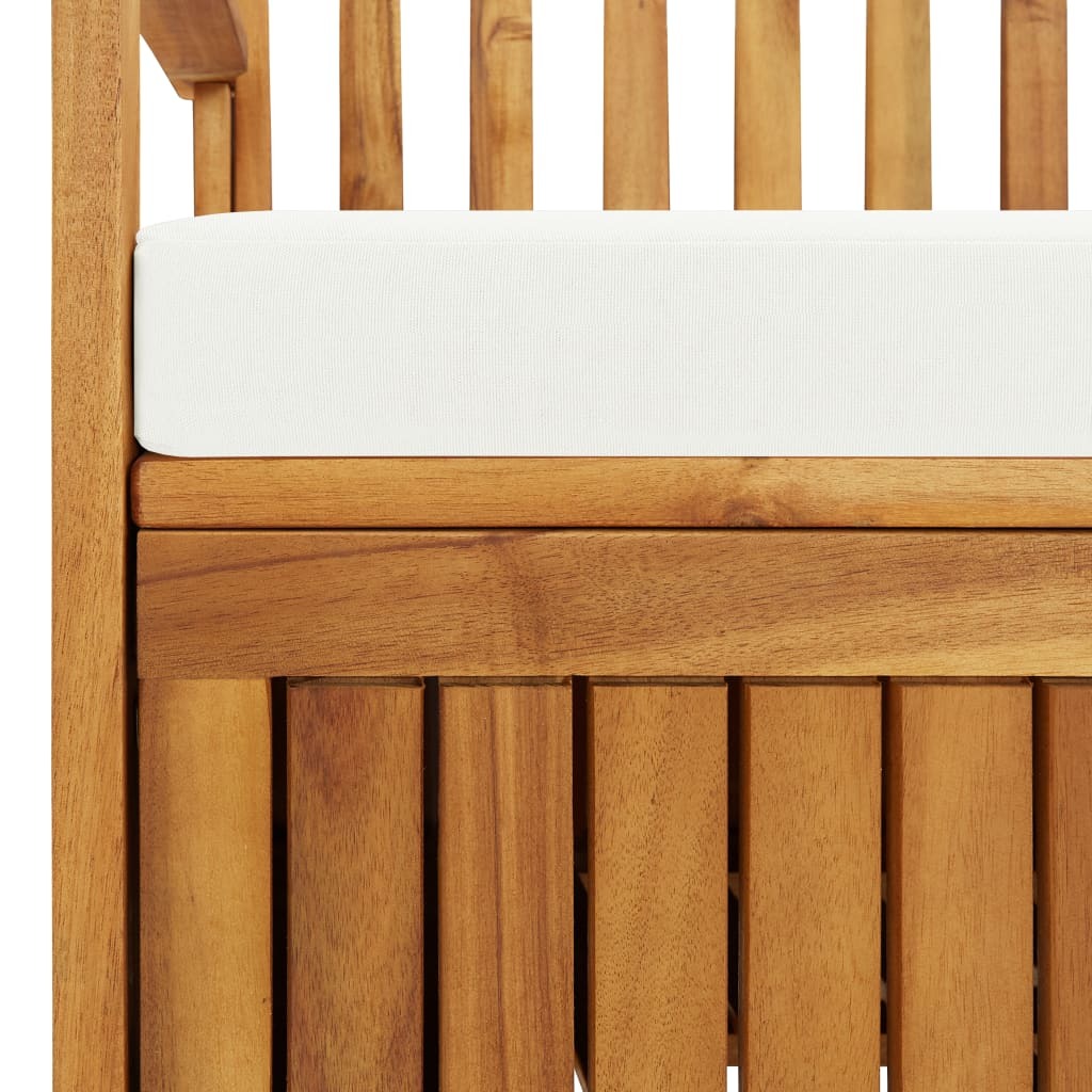 Garden Storage Bench Solid Acacia Wood Outdoor Seat Box Deck Storage Natural