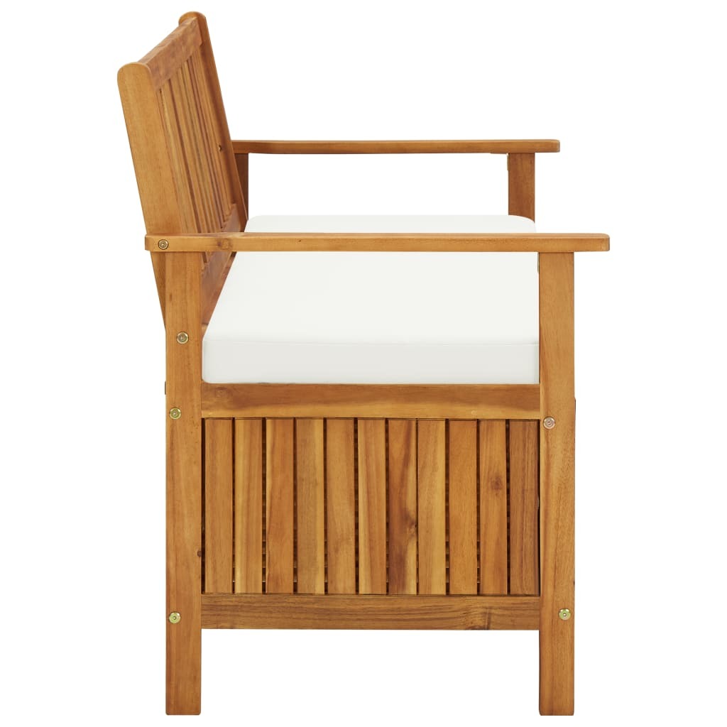 Garden Storage Bench Solid Acacia Wood Outdoor Seat Box Deck Storage Natural