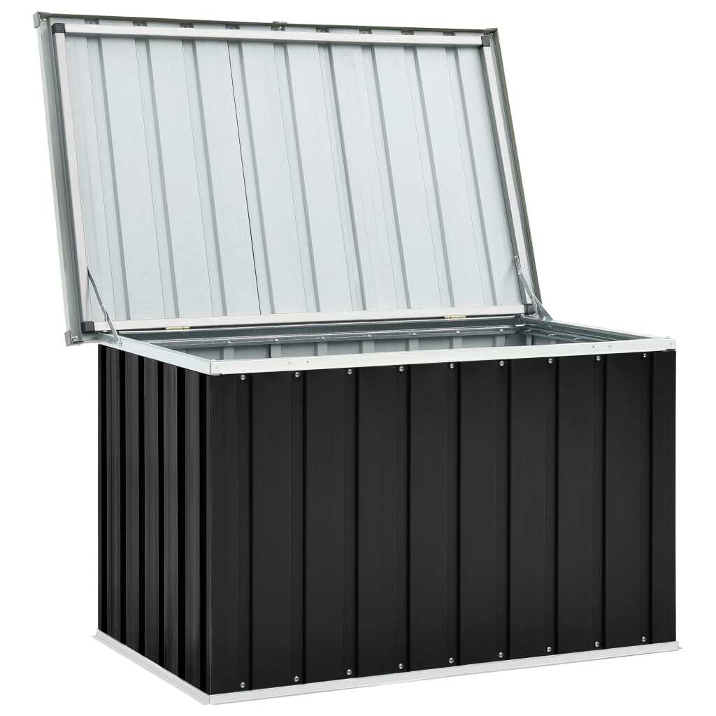 Garden Storage Box Galvanised Steel Outdoor Chest 109x67x65cm Anthracite