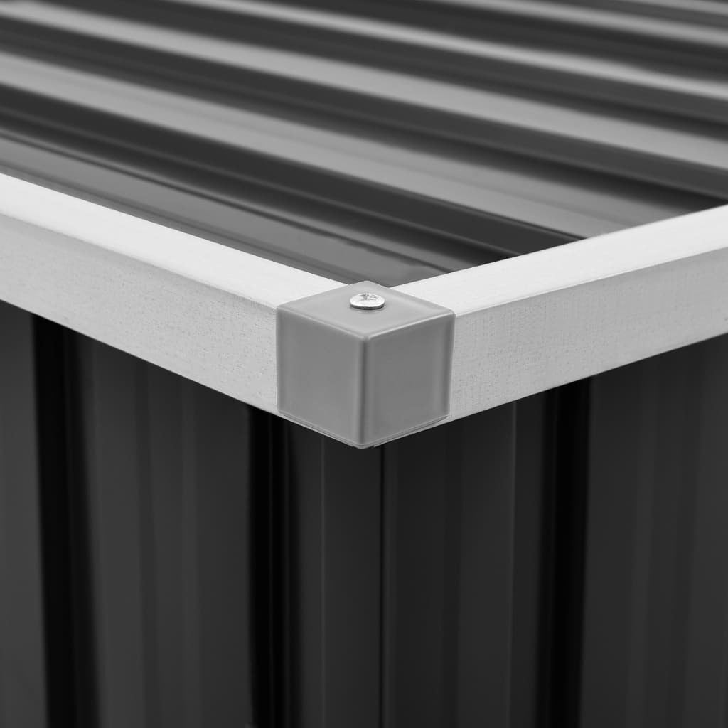 Garden Storage Box Galvanised Steel Outdoor Chest 109x67x65cm Anthracite