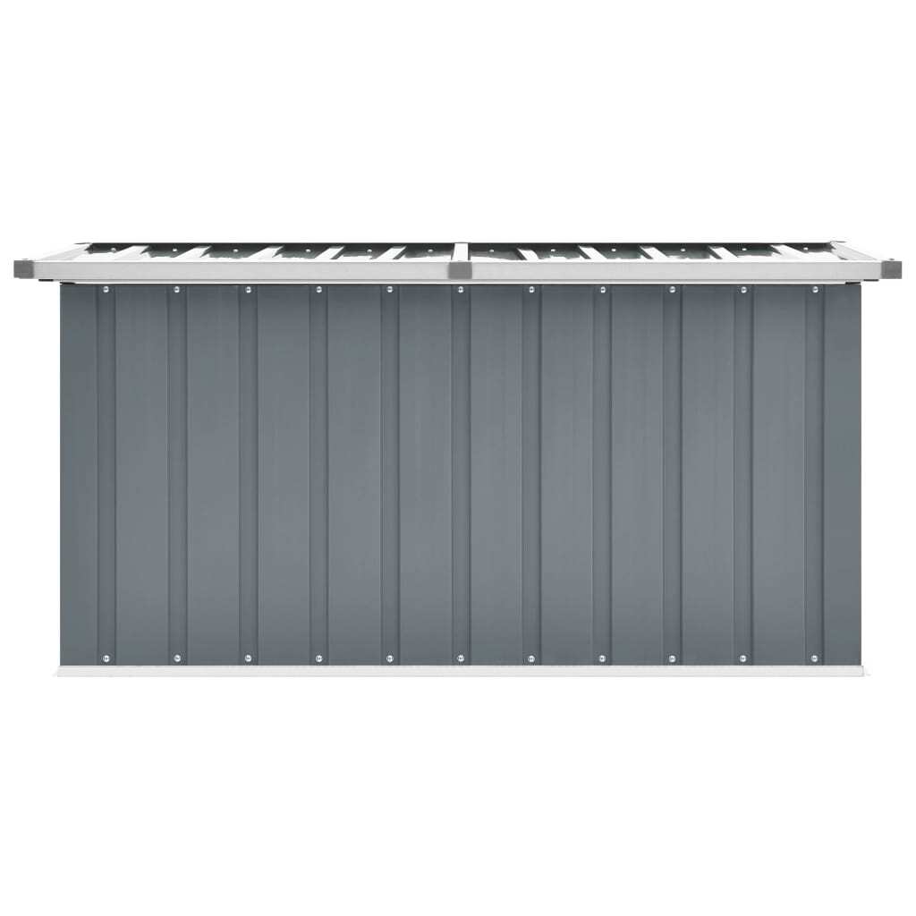 Garden Storage Box Galvanised Steel Outdoor Chest 129x67x65cm Grey