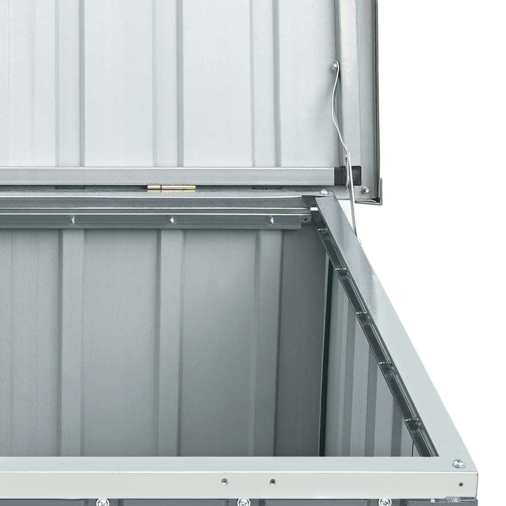 Garden Storage Box Galvanised Steel Outdoor Chest 129x67x65cm Grey