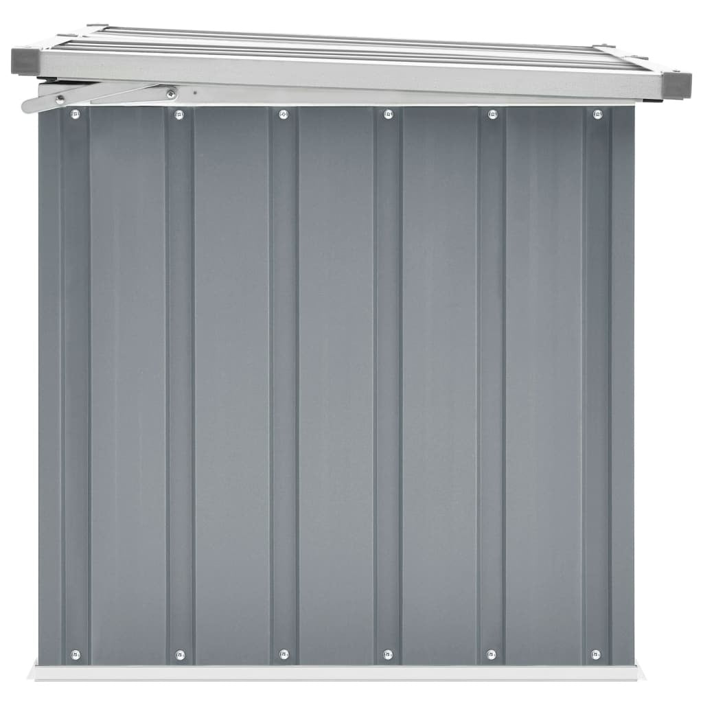Garden Storage Box Galvanised Steel Outdoor Chest 129x67x65cm Grey