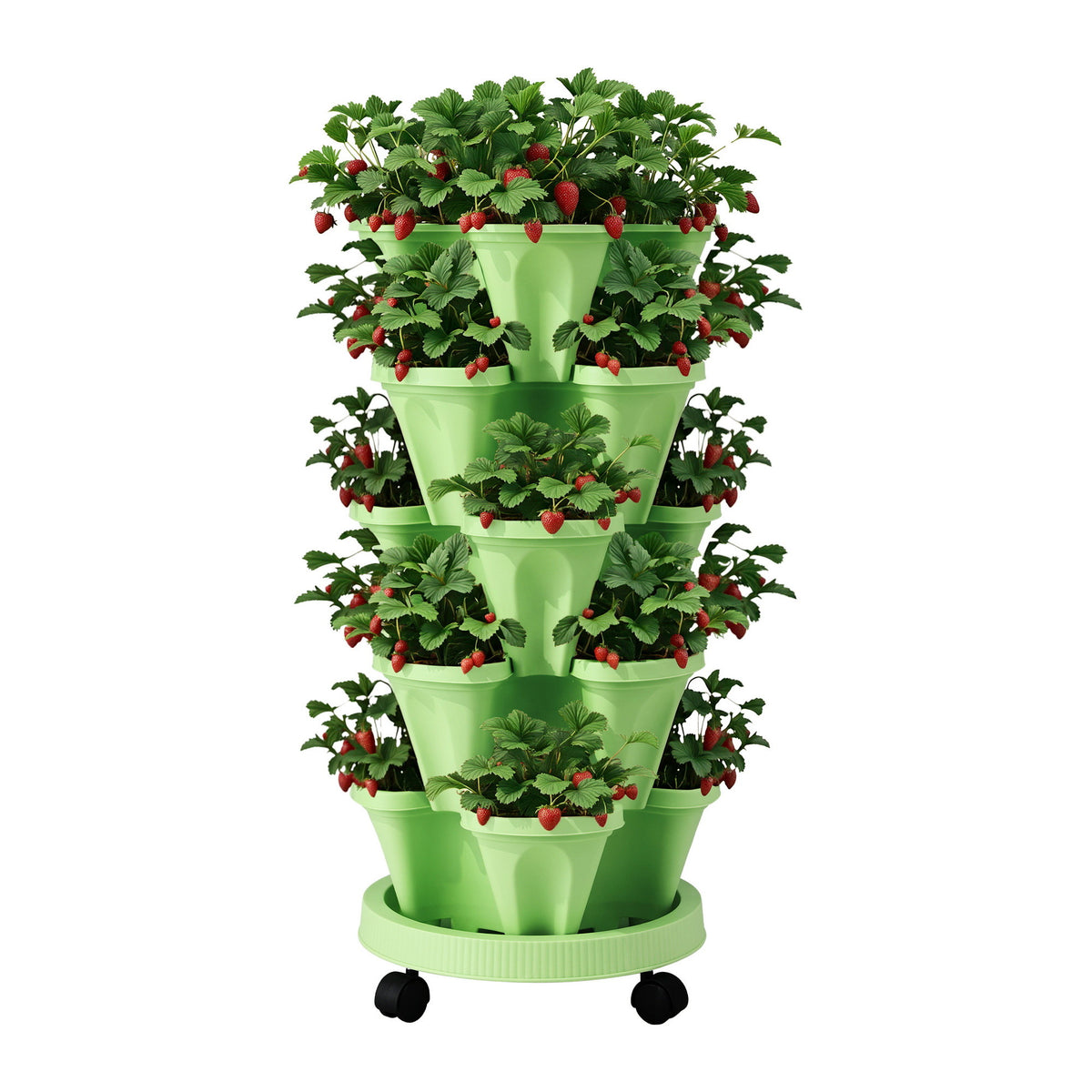 Green Fingers Garden Stackable Planters Bed 5 Tier Vertical Garden Light Green