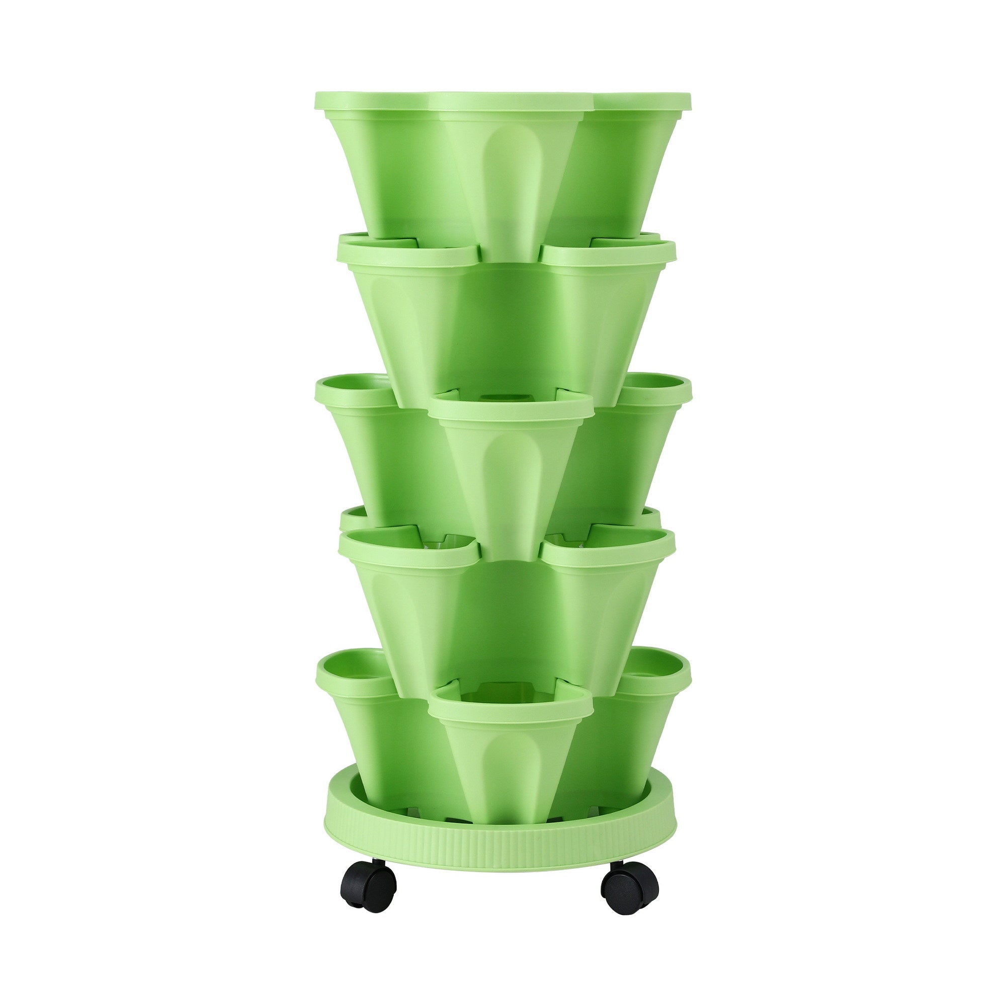 Green Fingers Garden Stackable Planters Bed 5 Tier Vertical Garden Light Green