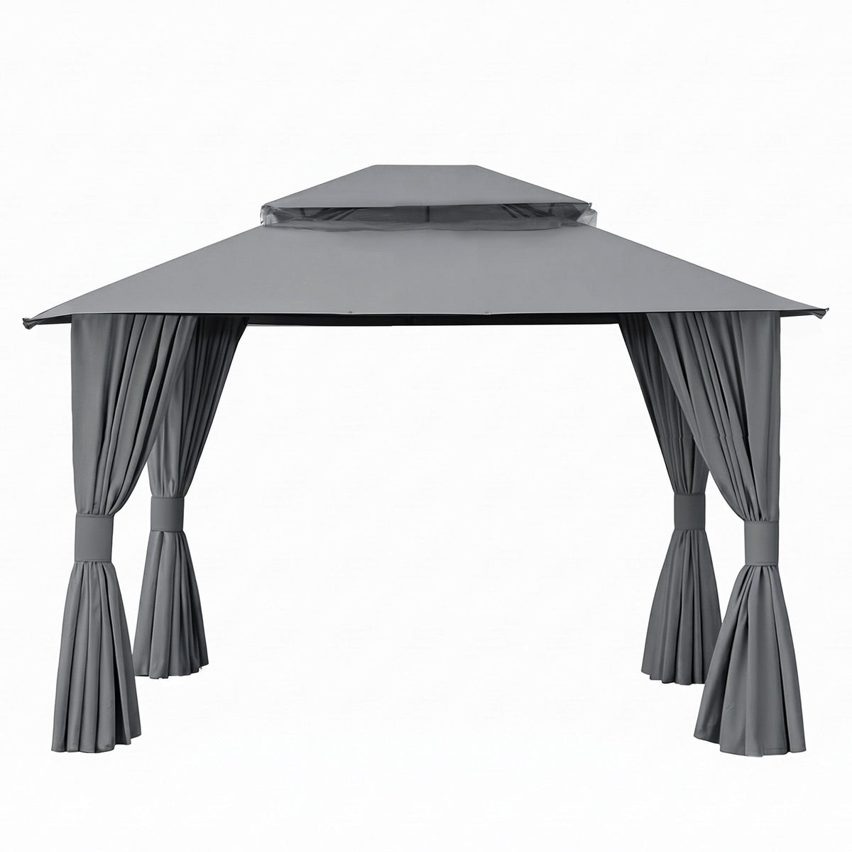 Instahut Gazebo 3x3m Canopy Outdoor Steel Frame Patio Tent Curtains Marquee Grey