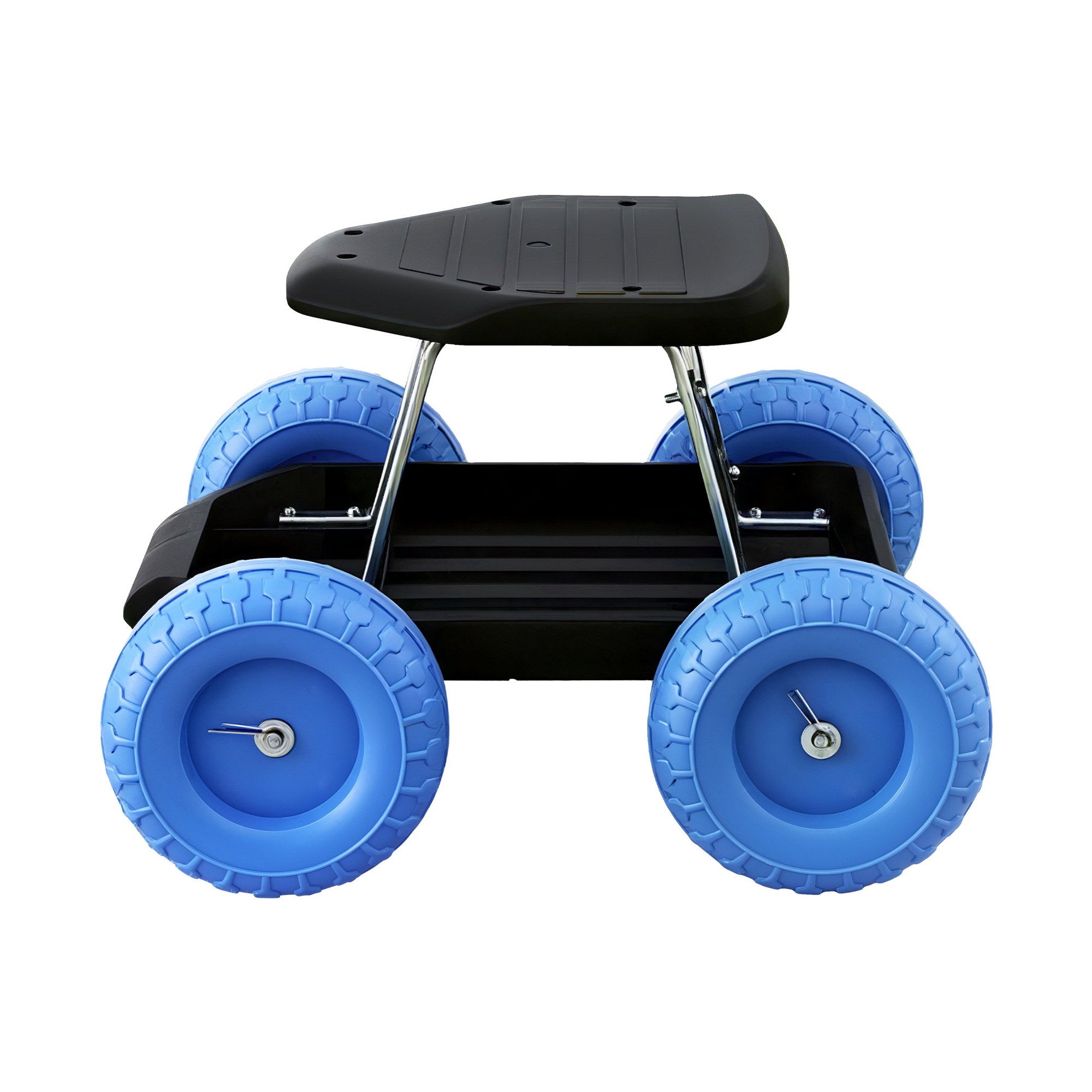 Gardeon Garden Cart Seat with Wheels, Rolling Work Stool with Tool Storage Tray Blue