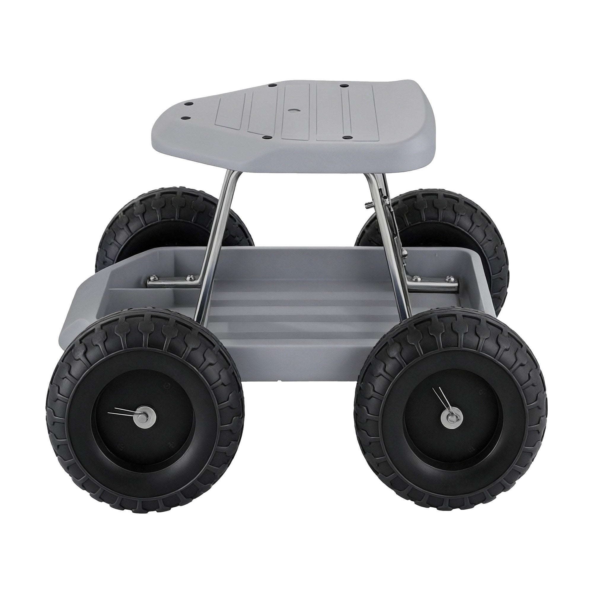 Gardeon Garden Cart Seat with Wheels, Rolling Work Stool with Tool Storage Tray Grey