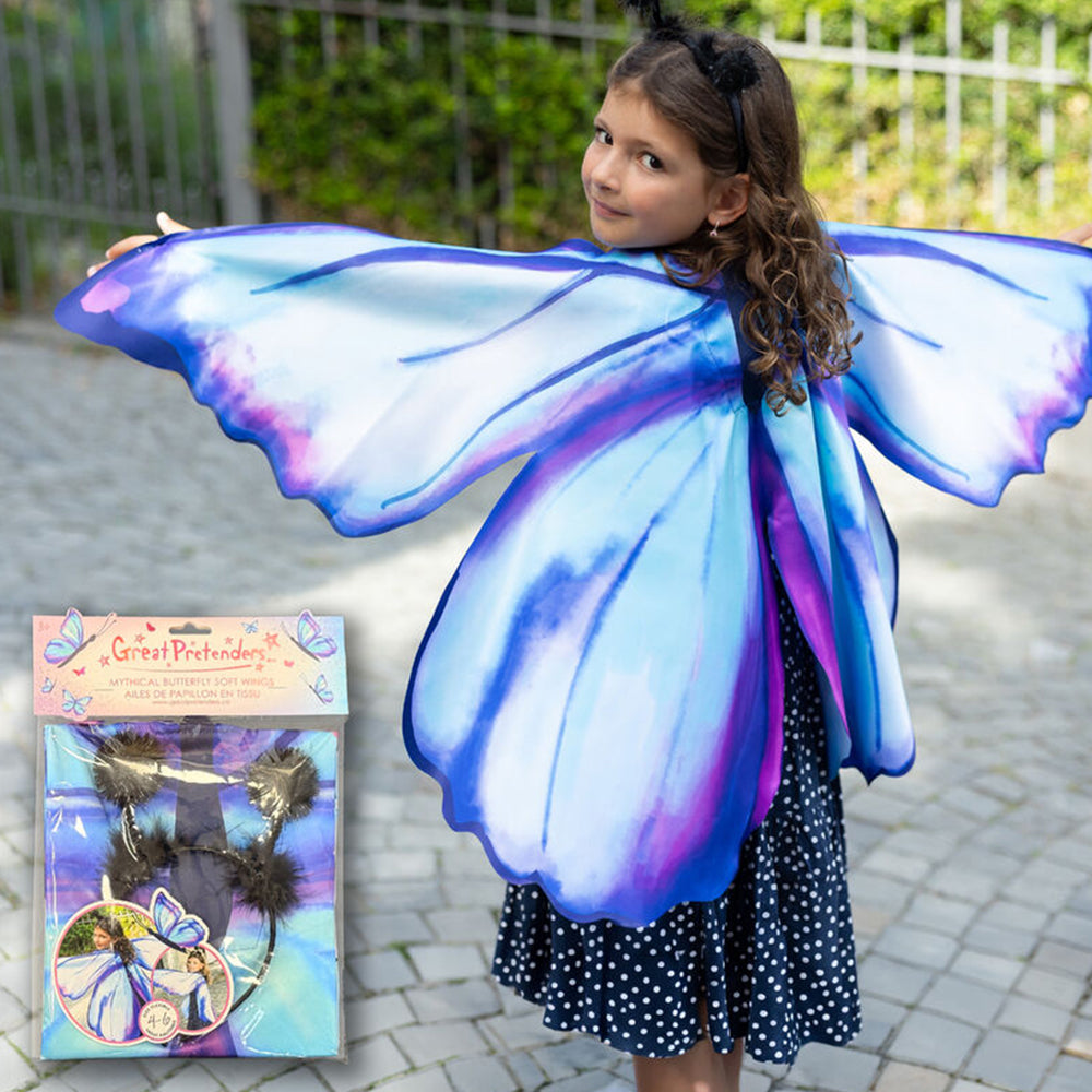 Great Pretenders Soft Wings Blue Monarch Butterfly for 3+ Years Purple