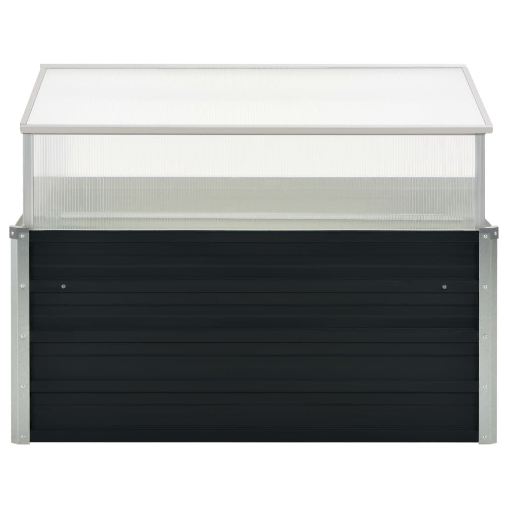Greenhouse Galvanised Steel PC Board Cold Frame 100x100x77cm Outdoor Anthracite