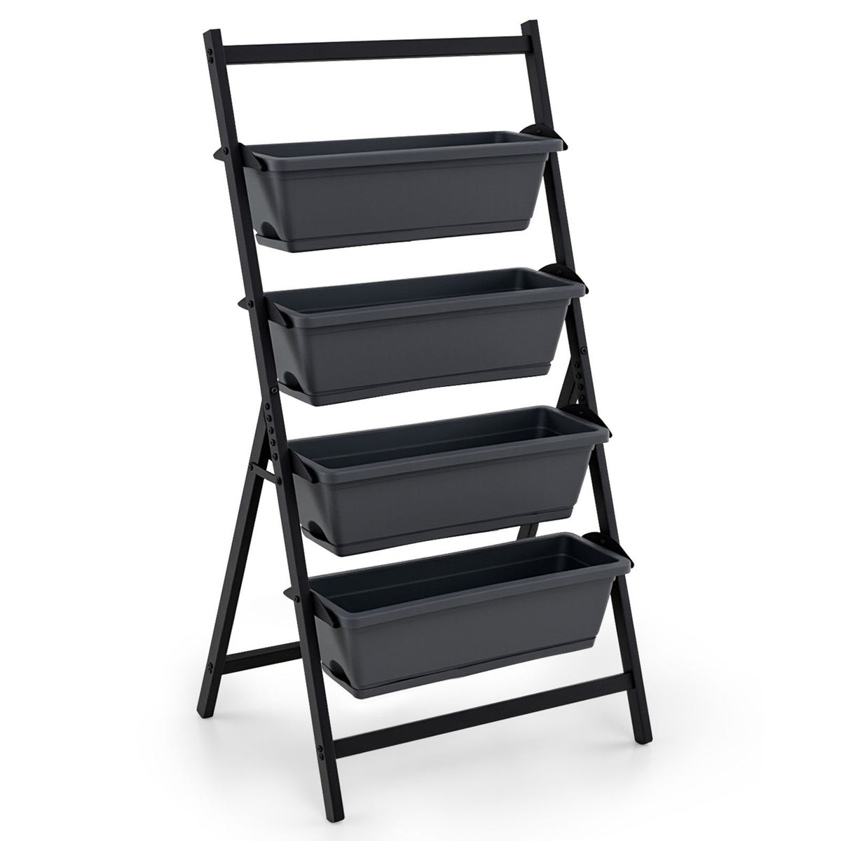 4 Tier Vertical Garden Planter Raised Bed with 4 Stackable Container Boxes