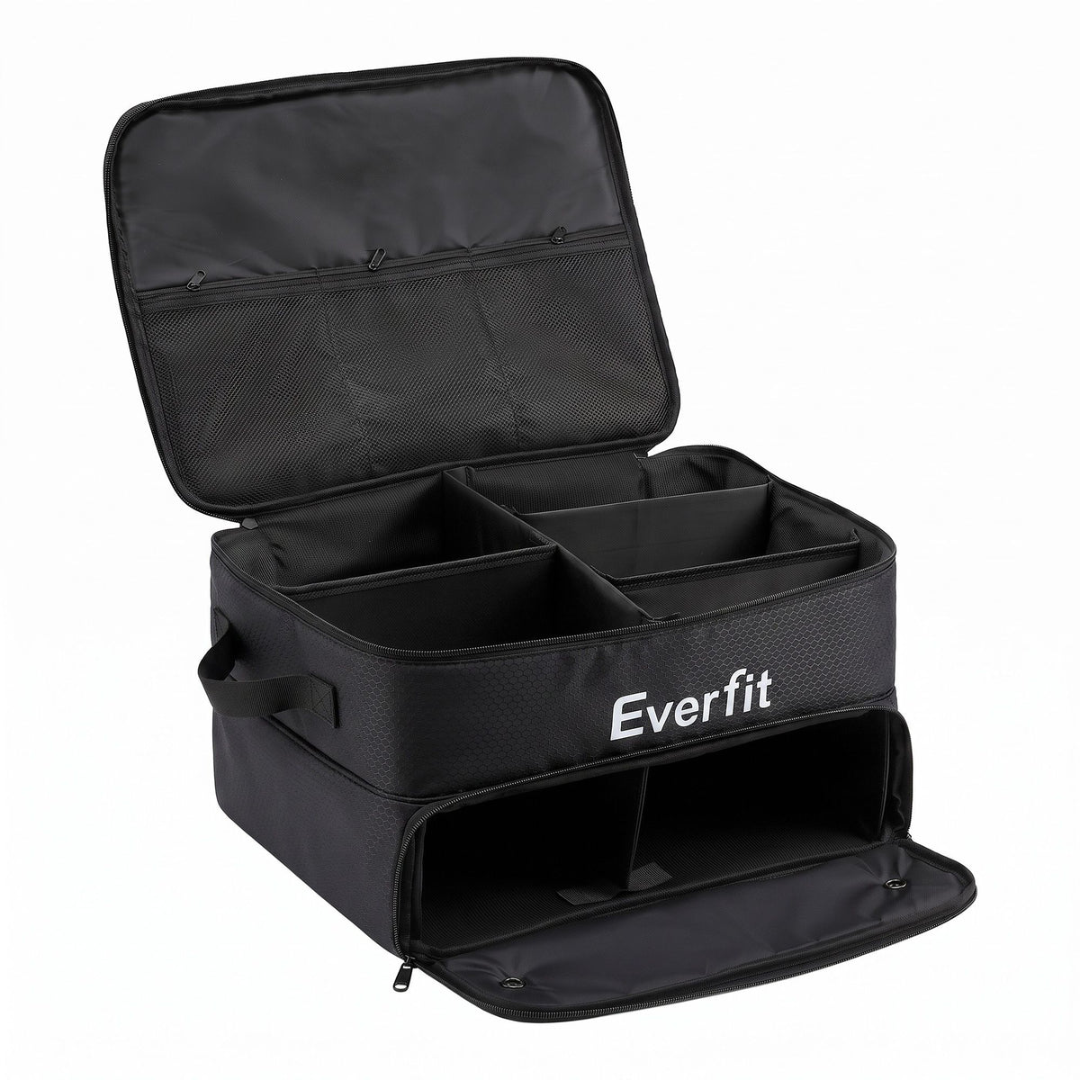 Everfit Golf Trunk Organizer 2-Tier Storage Bag with Ventilate Compartment Black
