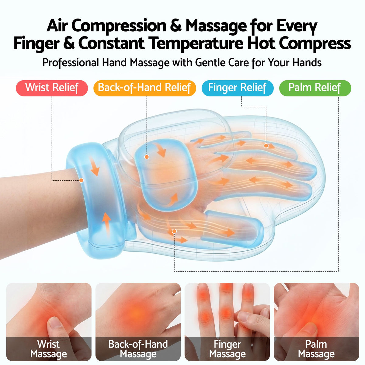 Livemor Hand Massager with Heat and Compression for Arthritis Carpal Tunnel