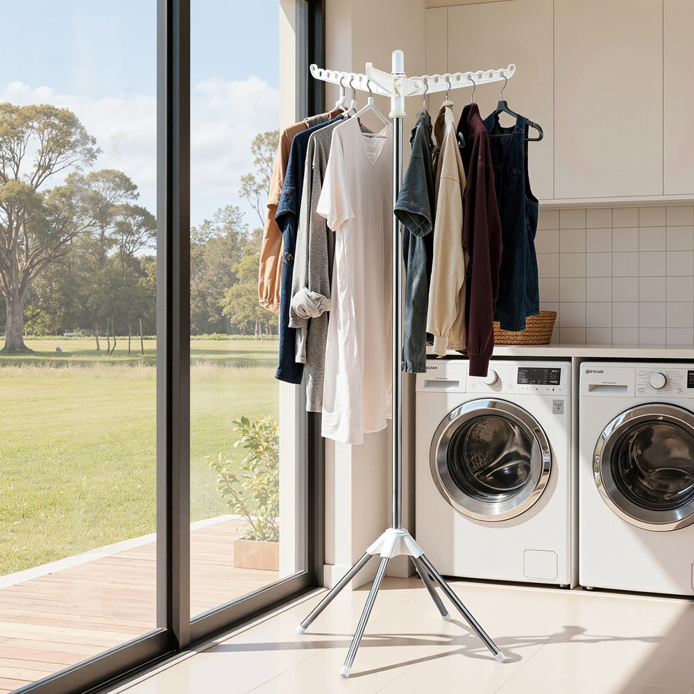 Artiss Clothes Rack Airer Rotatable Hanger Foldable 163cm