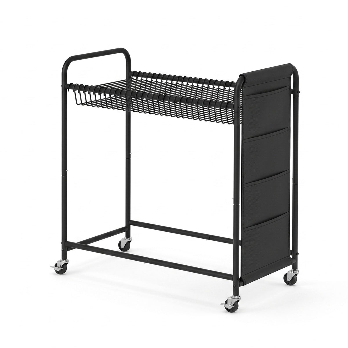 Artiss Pants Trolley Mobile Clothing Stand with 30 Hangers Storage Organizer Bag