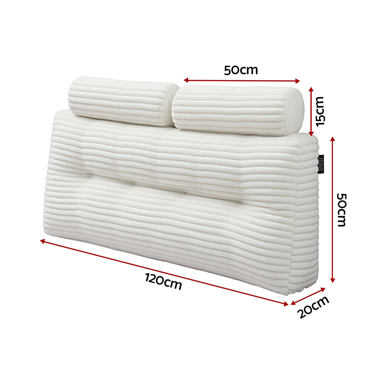 Giselle Wedge Pillow Headboard Non-Flattening Shredded Foam Double White