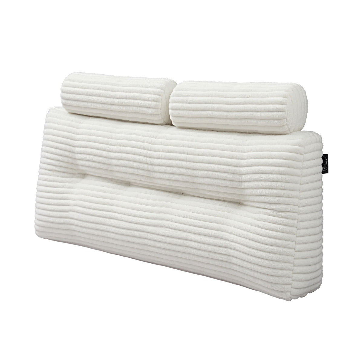 Giselle Wedge Pillow Headboard Non-Flattening Shredded Foam Double White