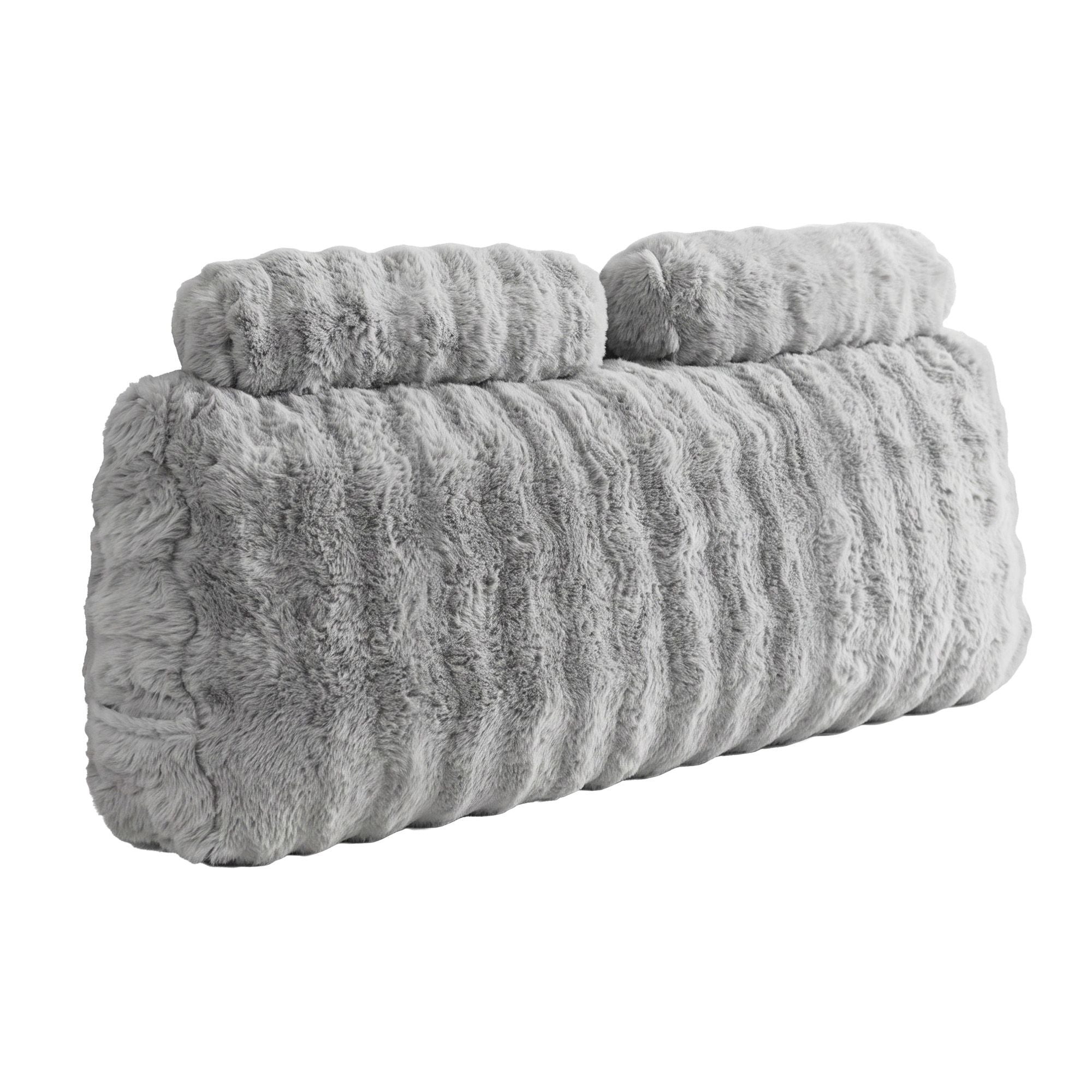 Giselle Wedge Pillow Headboard Zipper Cover Anti-Flat Foam Double Grey
