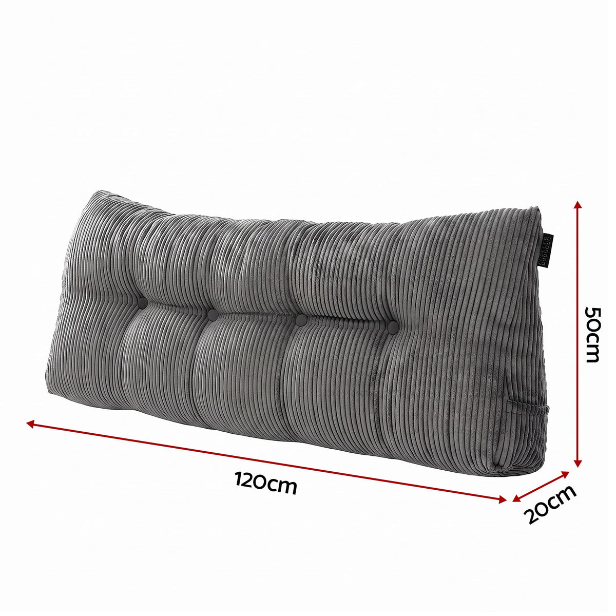 Giselle Headboard Pillow Reading Wedge Cushion Lumbar Support Double Grey