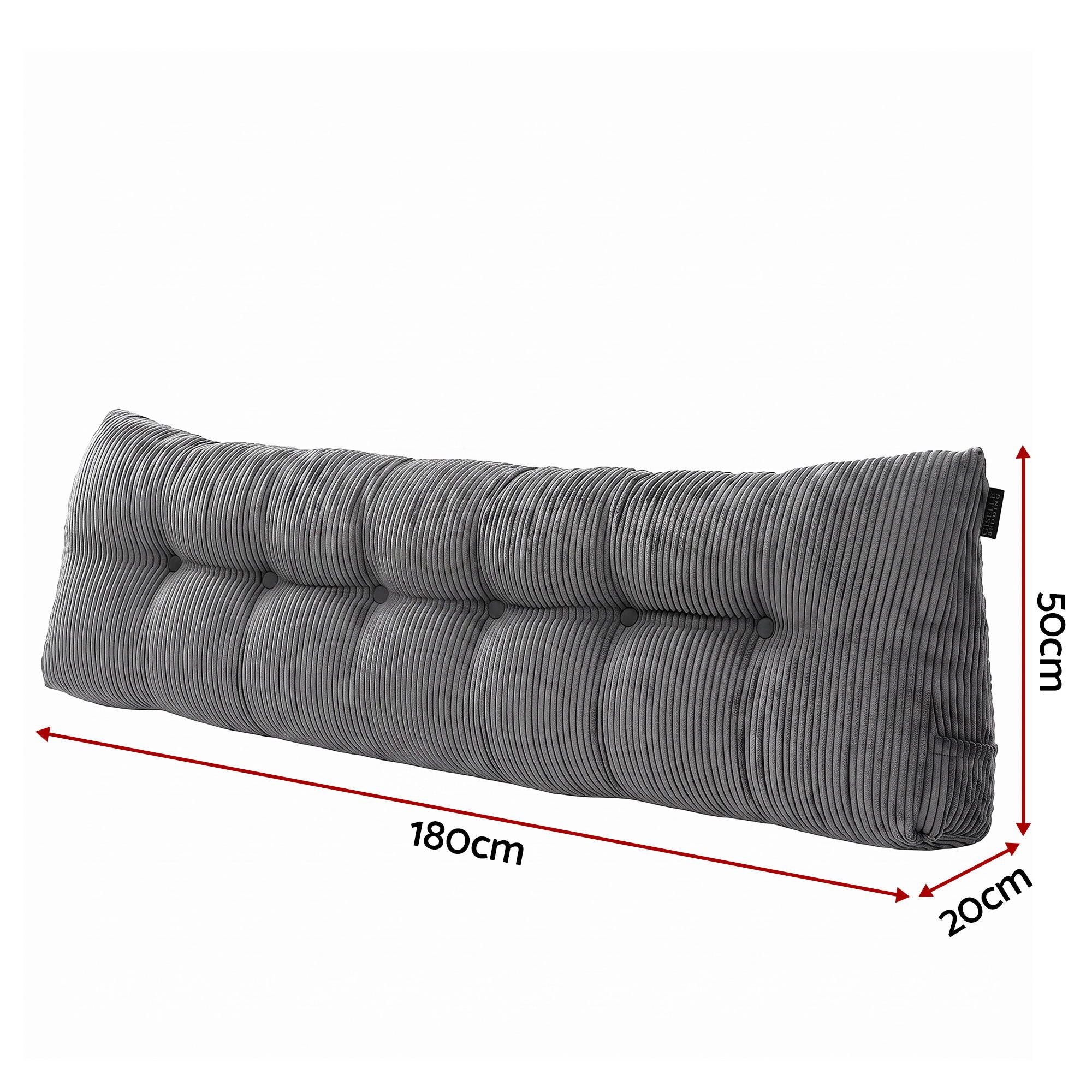Giselle Headboard Pillow Reading Wedge Cushion Lumbar Support King Grey