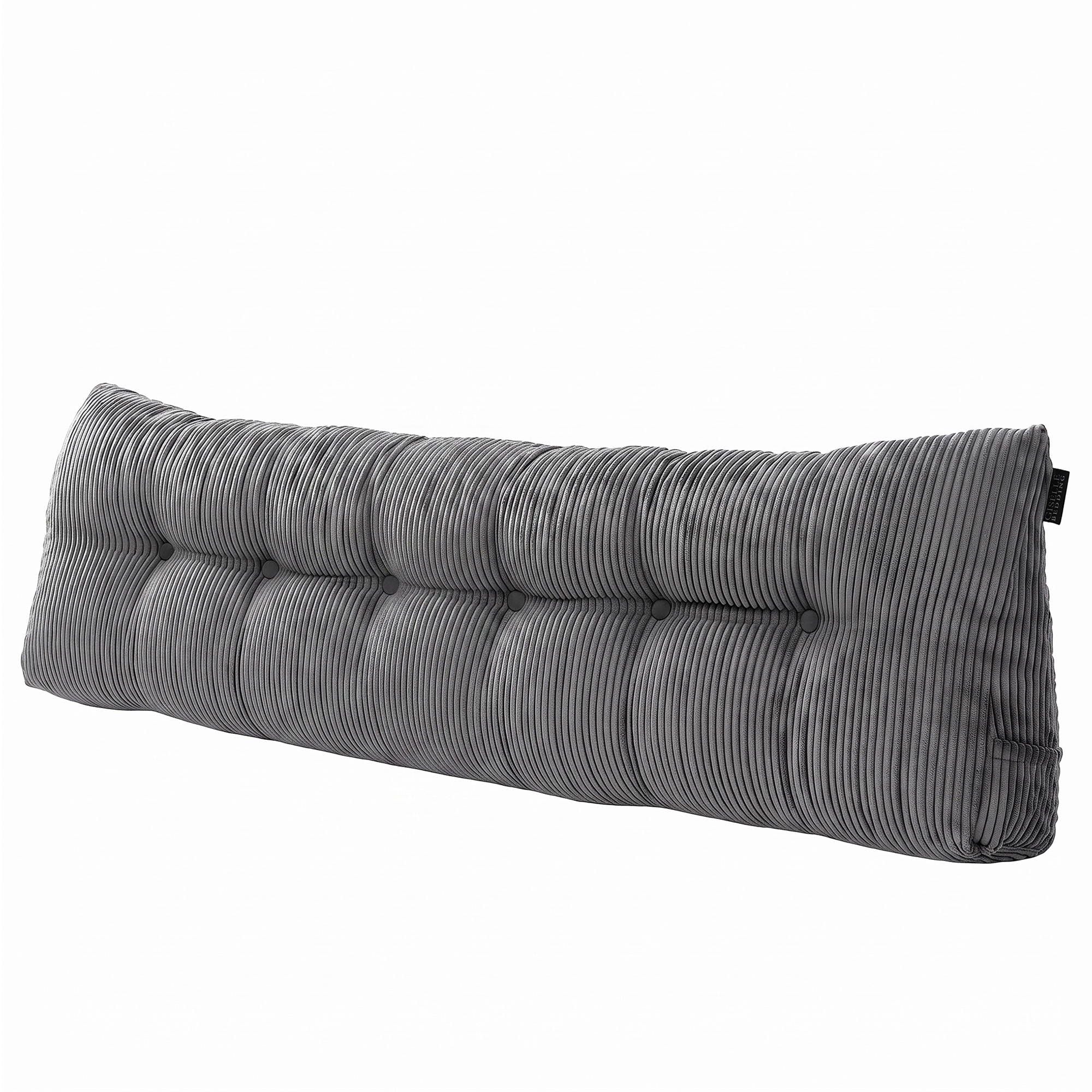 Giselle Headboard Pillow Reading Wedge Cushion Lumbar Support King Grey