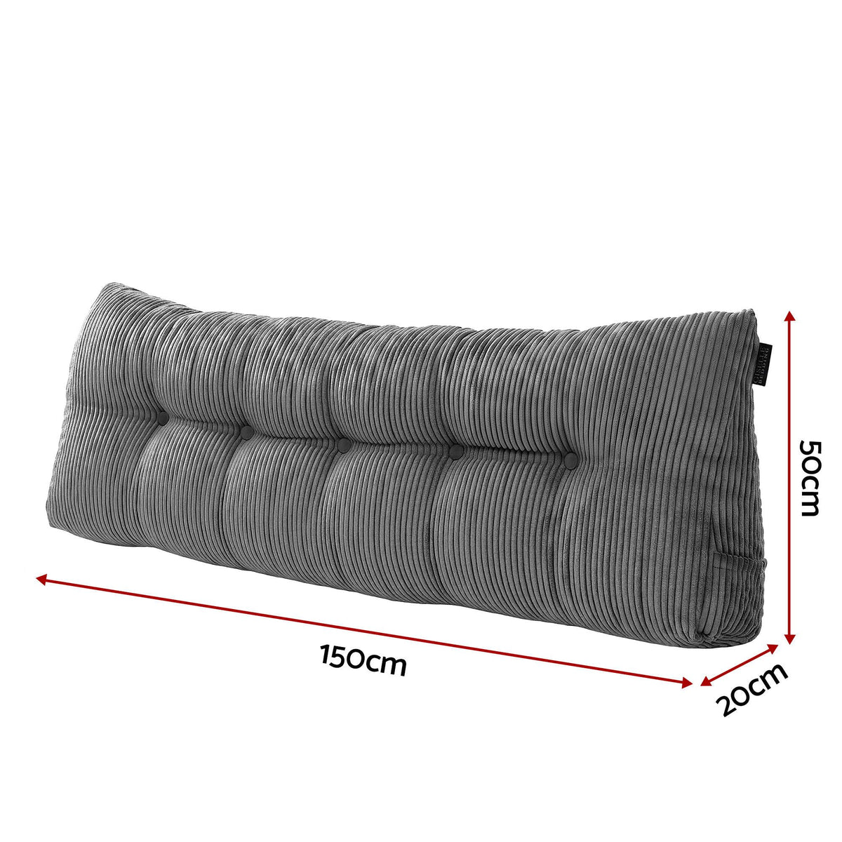 Giselle Headboard Pillow Reading Wedge Cushion Lumbar Support Queen Grey