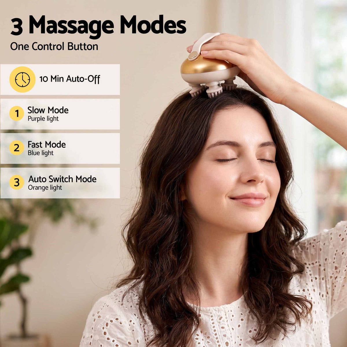 Livemor Rechargeable Scalp Massager Kneading Head Massager Scalp Stress Relax