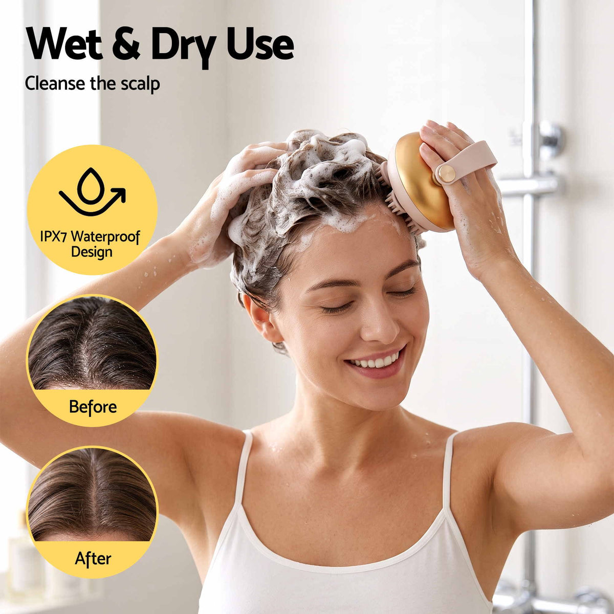Livemor Rechargeable Scalp Massager Kneading Head Massager Scalp Stress Relax