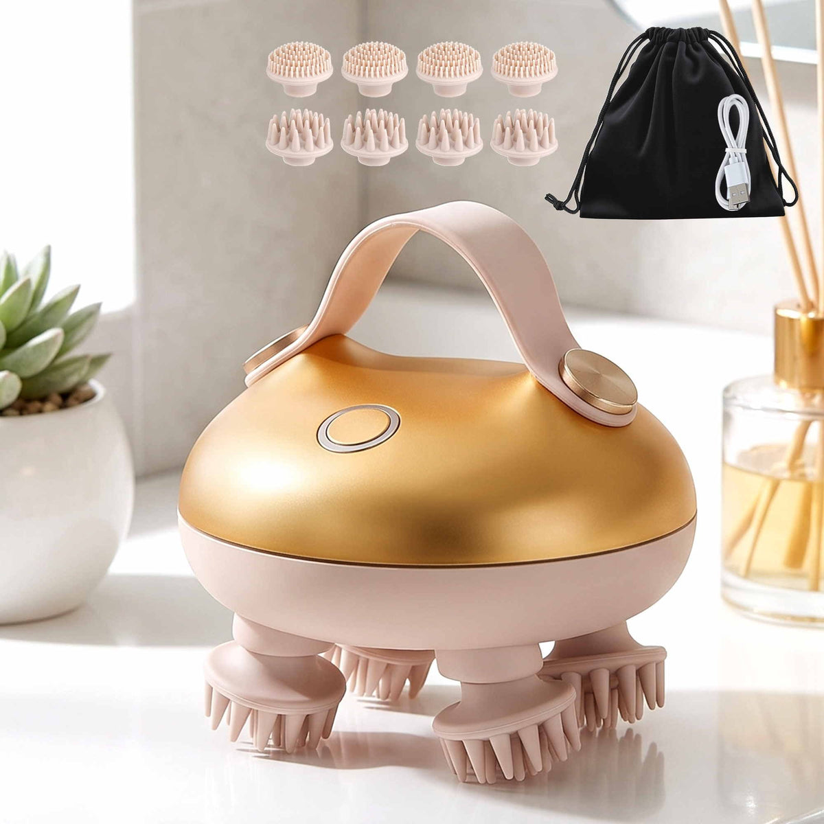 Livemor Rechargeable Scalp Massager Kneading Head Massager Scalp Stress Relax