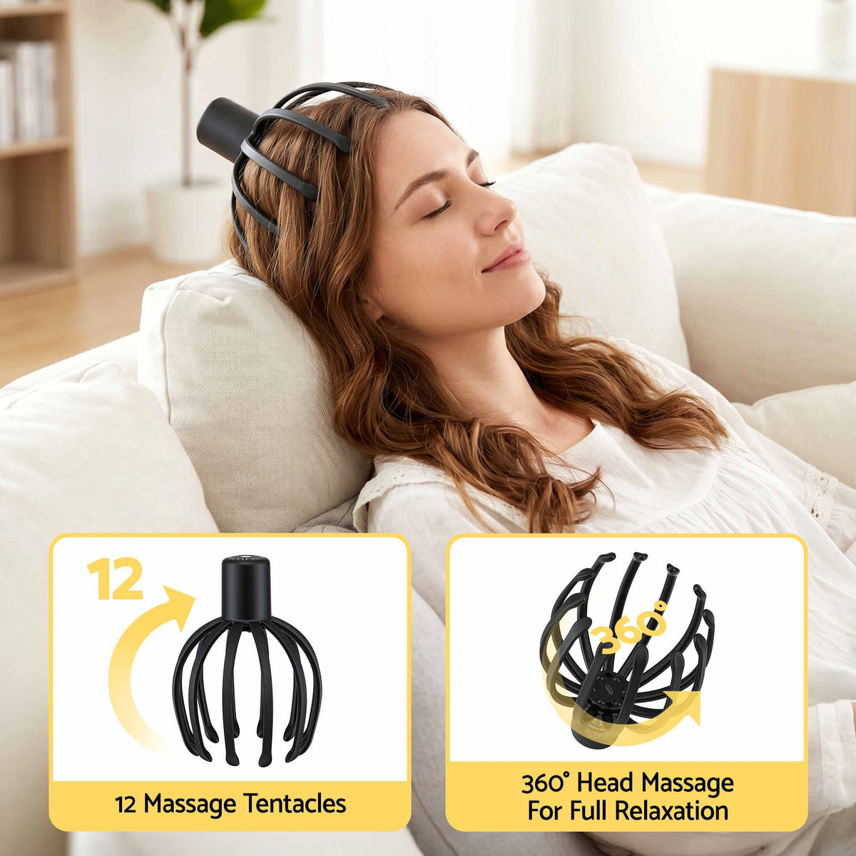 Livemor Head Massager Scalp Electric with 3 Modes and Head Scratcher for Relax
