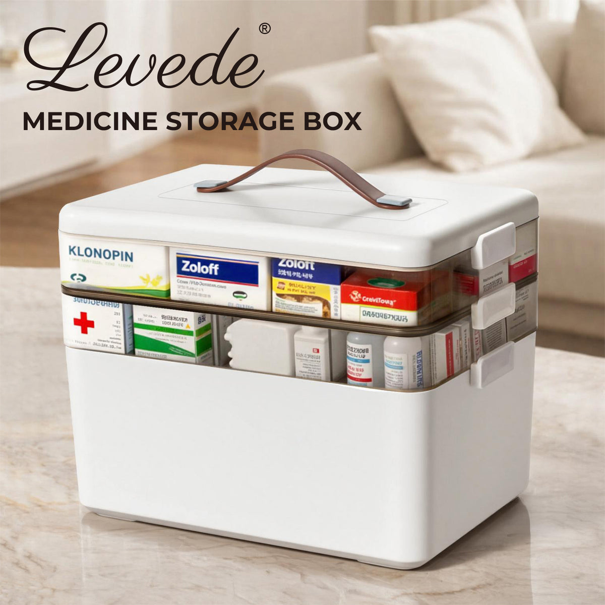 Levede Medical Storage Box Three Layer Medicine Case-2065254634662006784