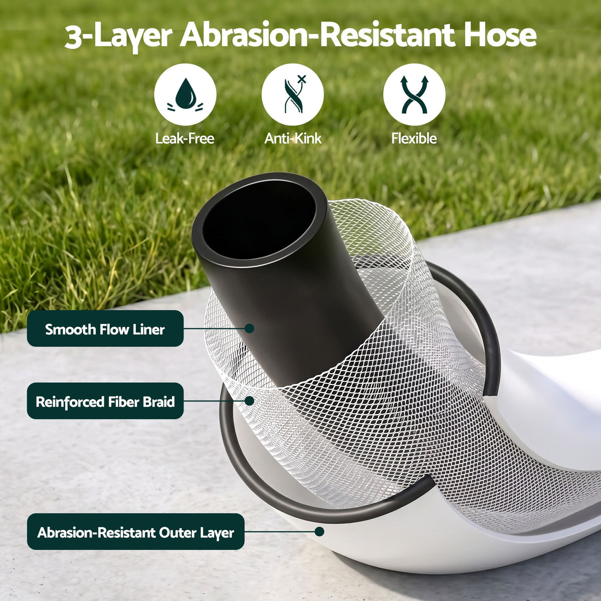 Green Fingers 20m Retractable Water Hose Reel Wall Mount 9-Pattern Nozzle
