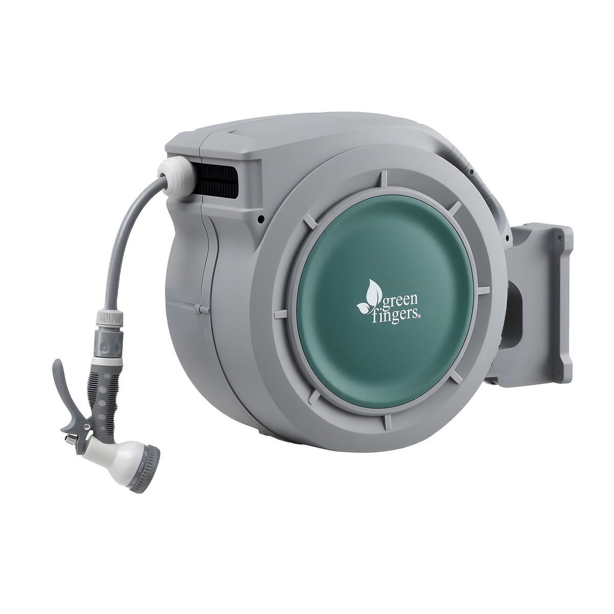 Green Fingers 20m Retractable Water Hose Reel Wall Mount 9-Pattern Nozzle