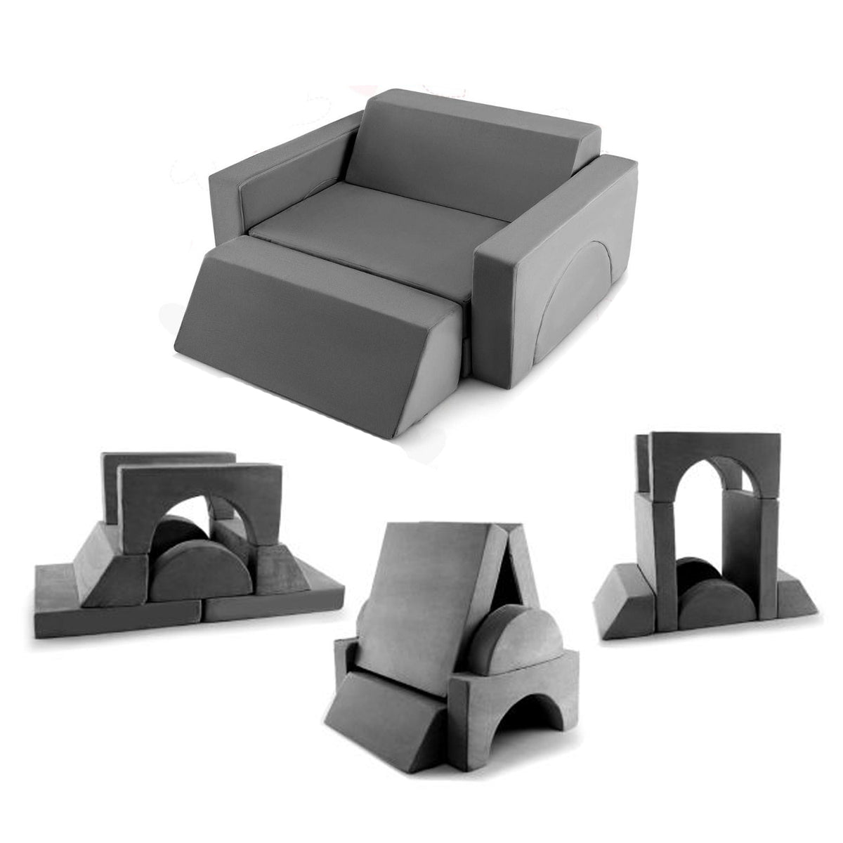 8 Piece Kids Modular Play Sofa Detachable Cover Foam Furniture Playroom