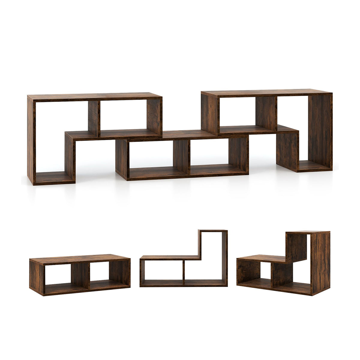 3 Pcs Convertible TV Stand Entertainment Unit for TVs up to 65" White