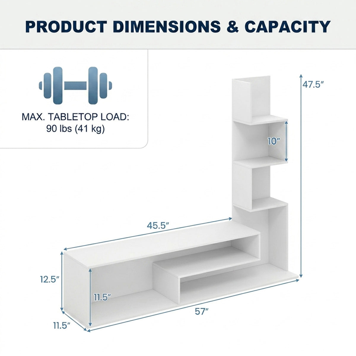 Cube TV Stand for TVs up to 50 Inch L Shaped Storage Shelves Open Furniture