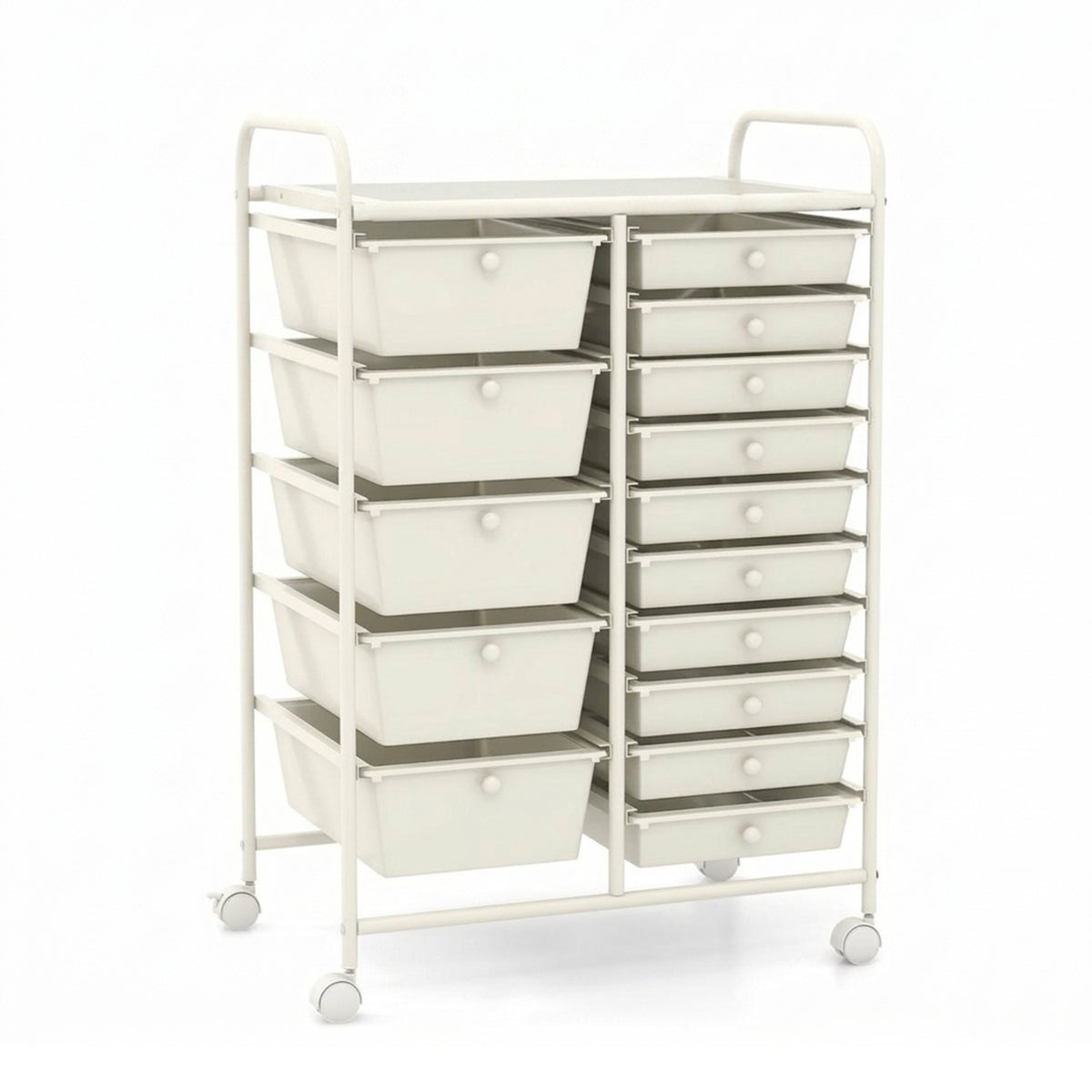 15 Drawer Rolling Storage Cart with Wheels Home Office Organiser