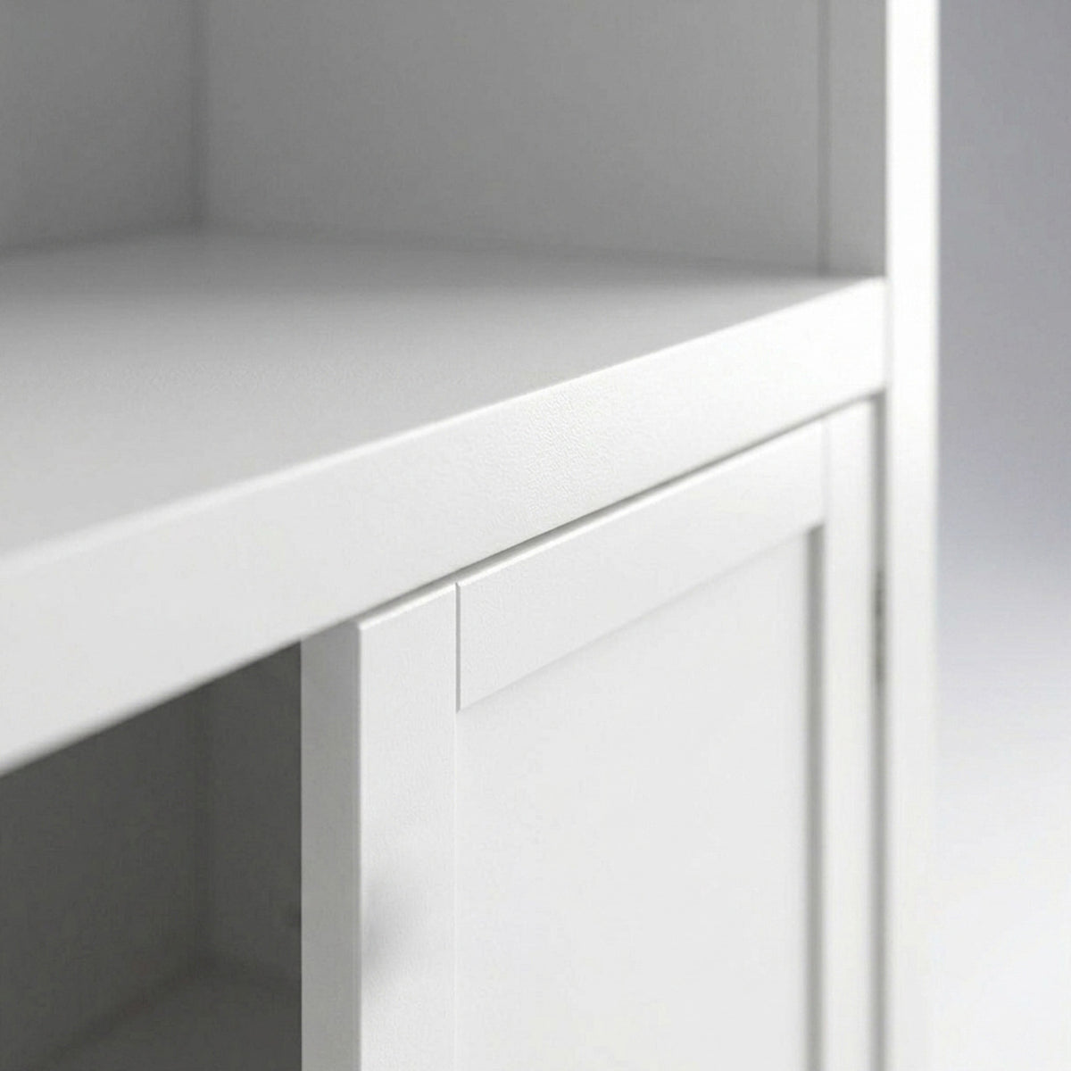 3 Shelf Bookcase Double Doors Adjustable Shelves Cabinet Storage Furniture'