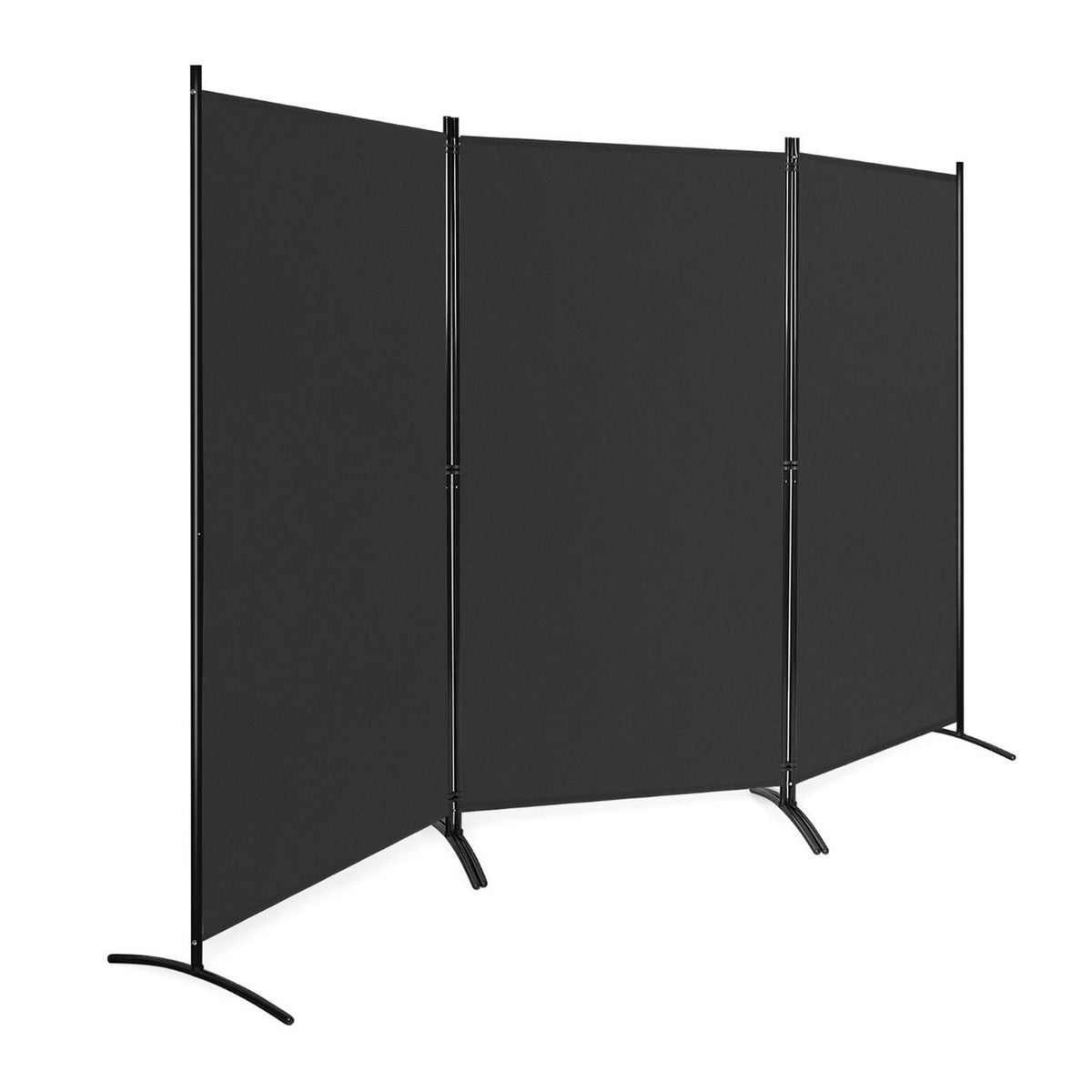 3 Panel Folding Room Divider Durable Hinges Steel Base Privacy Screen