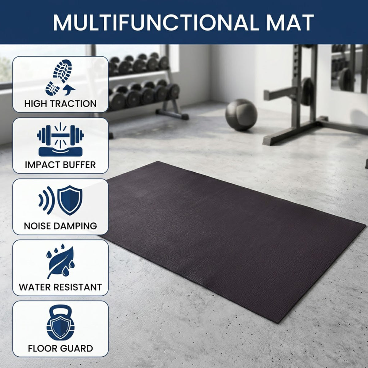 Treadmill Mat Exercise Equipment Mat PVC Floor Protector Noise Reduction Gym