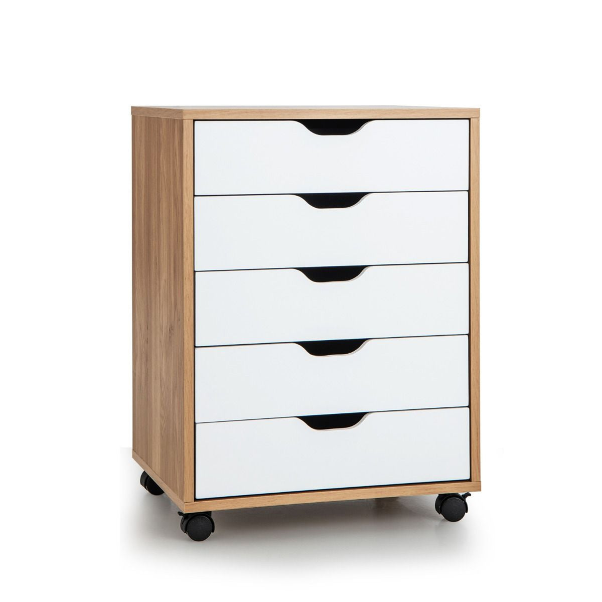 5 Drawer Storage Cabinet on Wheels Rolling Chest for Home Office