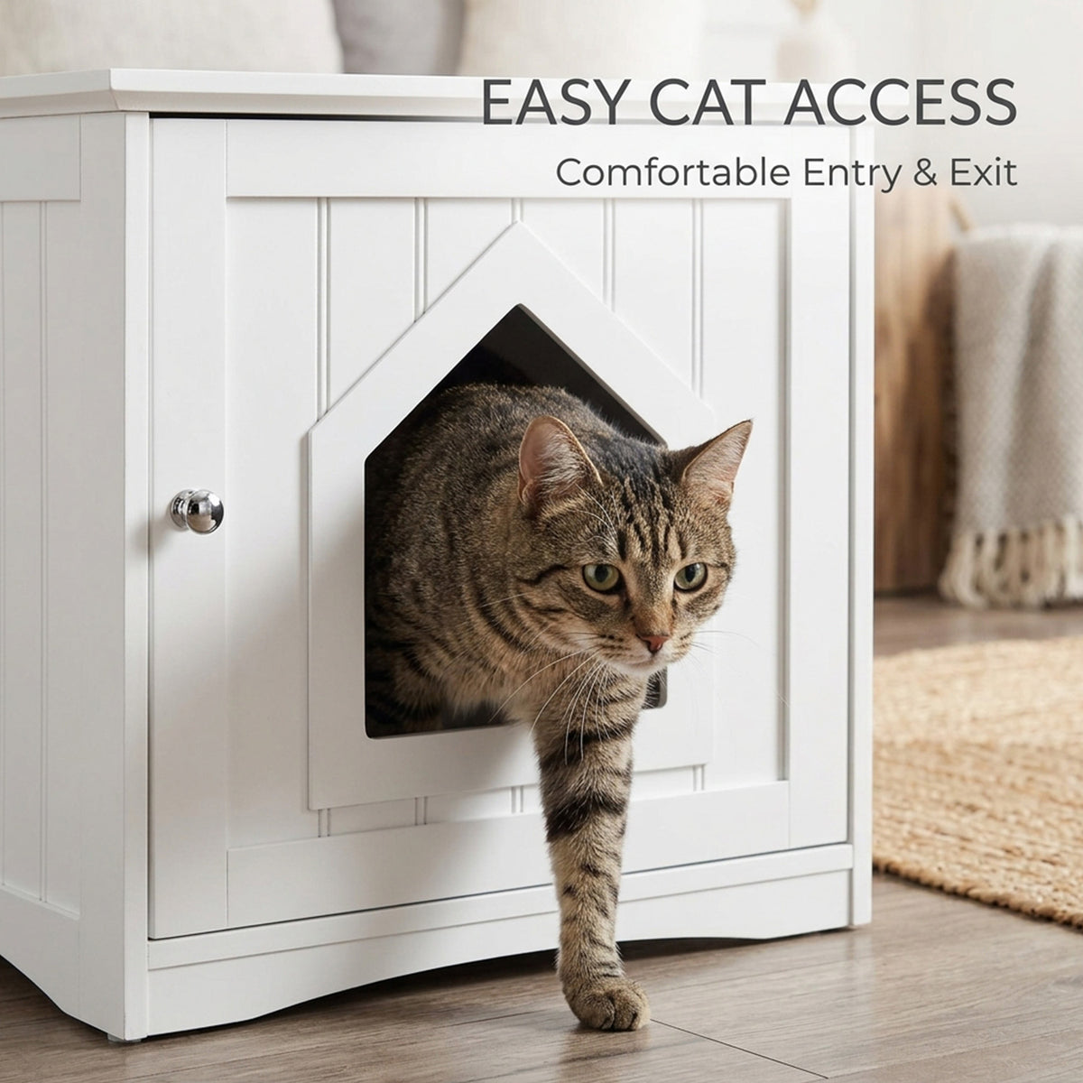 Cat Hidden Litter Enclosure Box Furniture Storage Cabinet Pet Home
