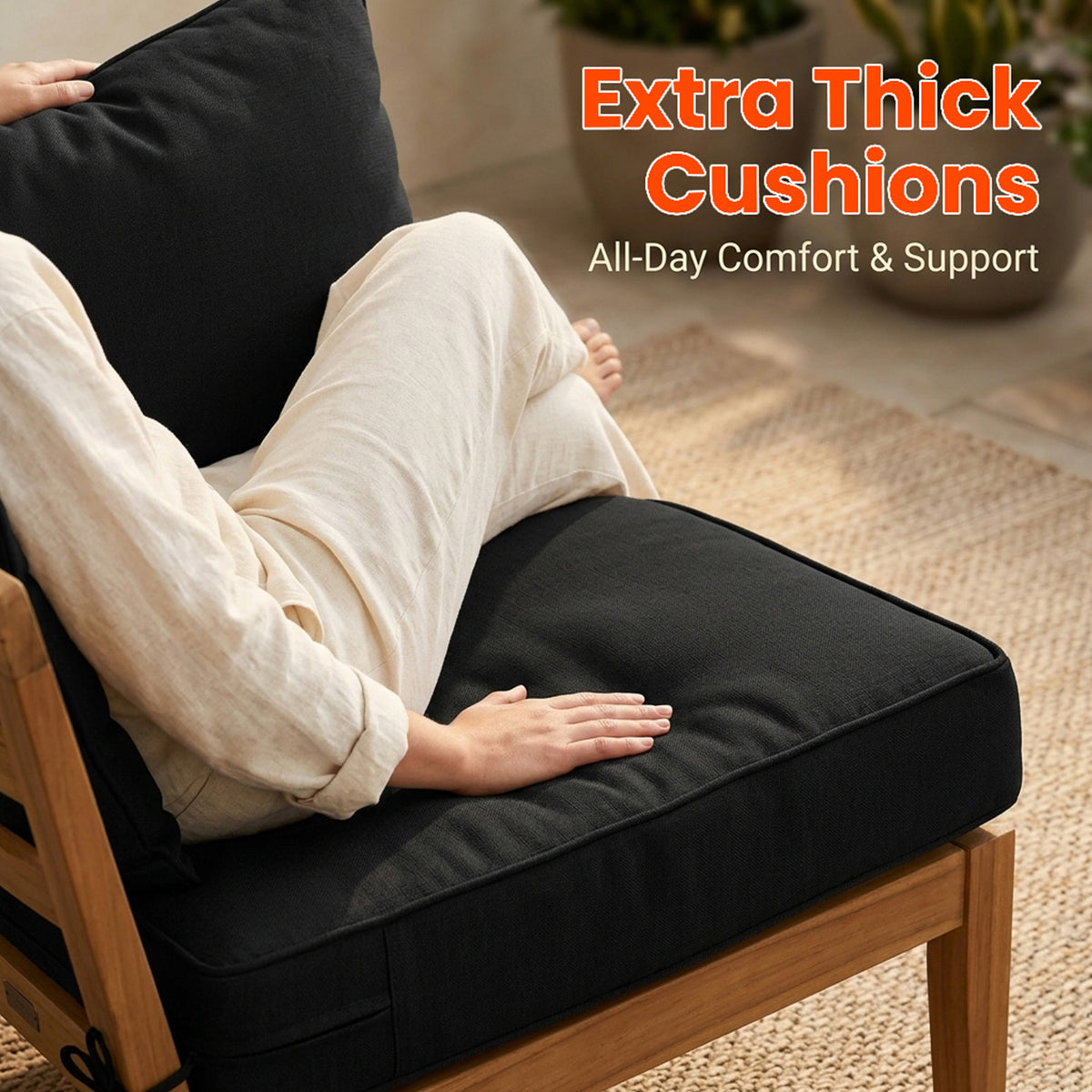 Detachable Outdoor Patio Cushion Set Chair Seat Pads Furniture Home Garden