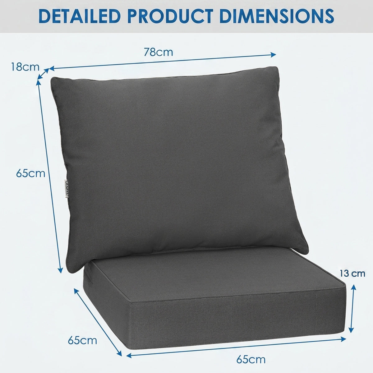 Detachable Outdoor Patio Cushion Set Chair Seat Pads Furniture Home Garden